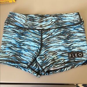 FLEO Women's Blue Zebra Print Shorts